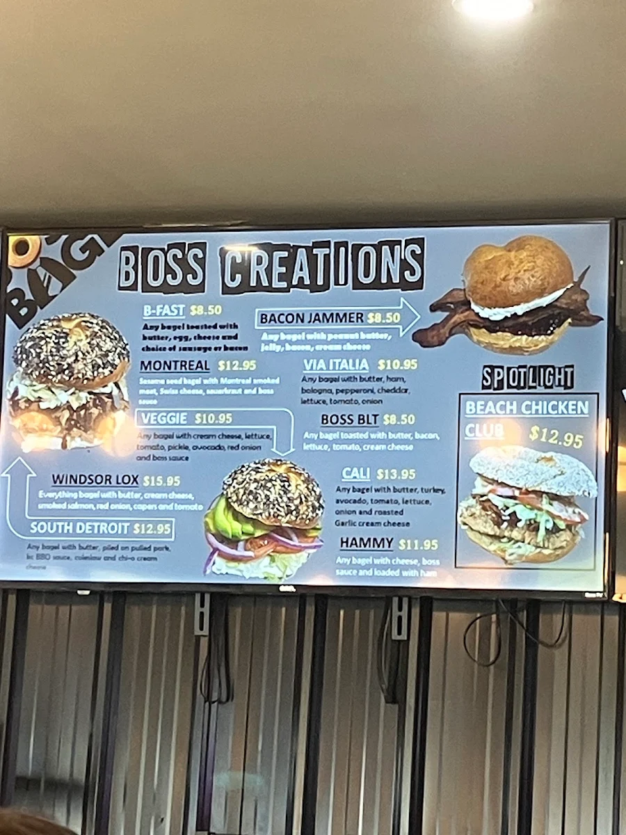 Menu, Boss Bagel