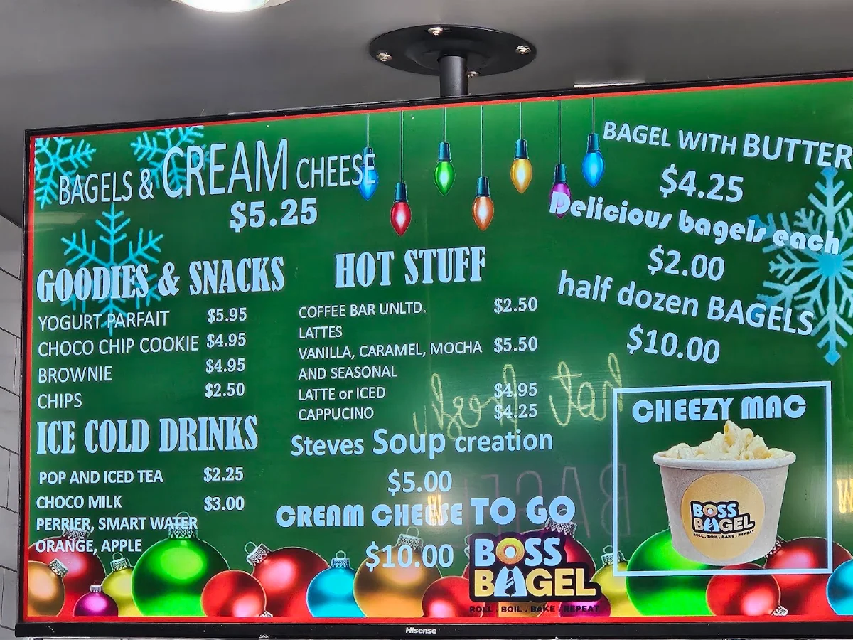 Menu, Boss Bagel
