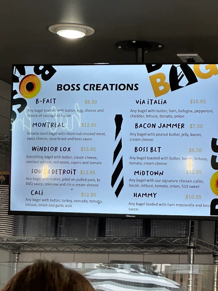 Menu, Boss Bagel