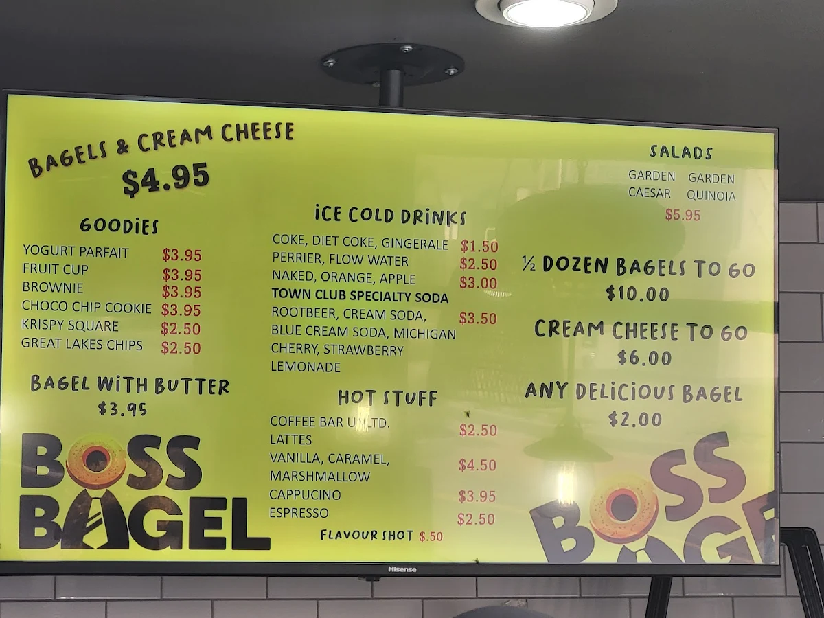 Menu, Boss Bagel