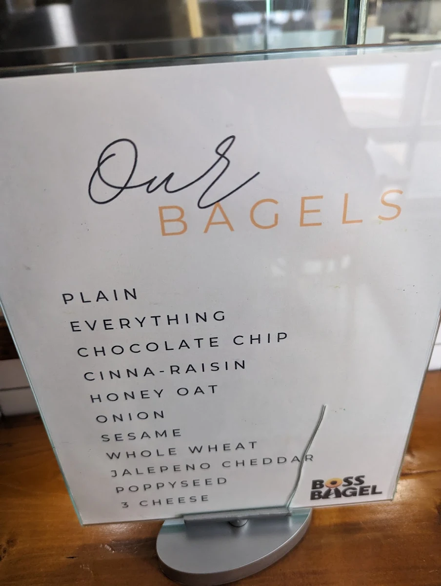 Menu, Boss Bagel