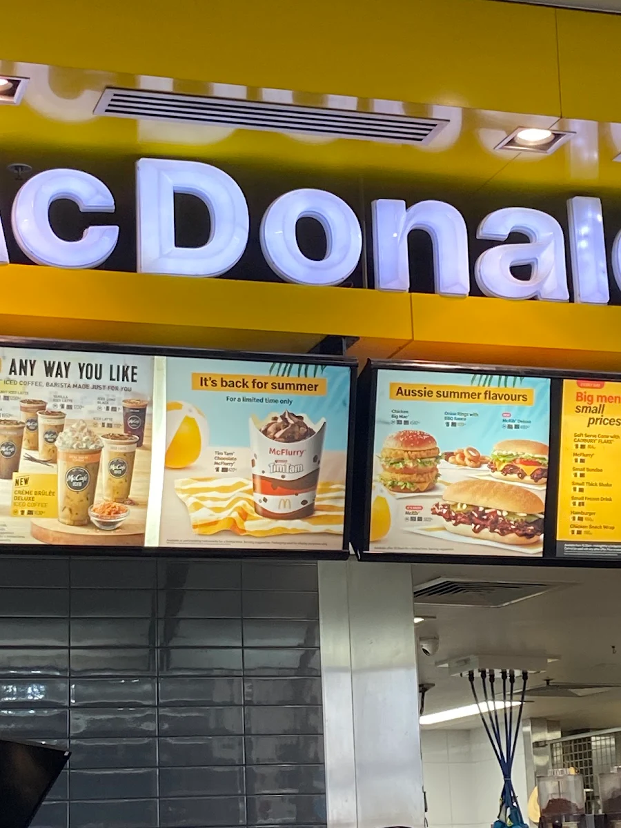 Menu, McDonald's Merrylands FC II