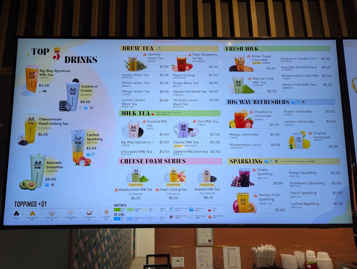 Menu, Big Way Hot Pot (Kerrisdale)