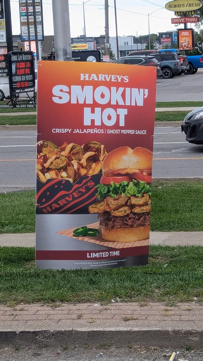 Menu, Harvey's