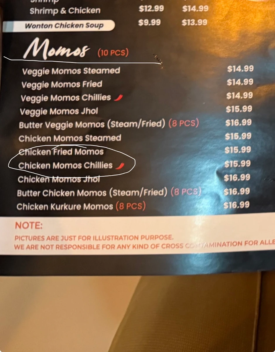 Menu, Hakka Nation Creek Side