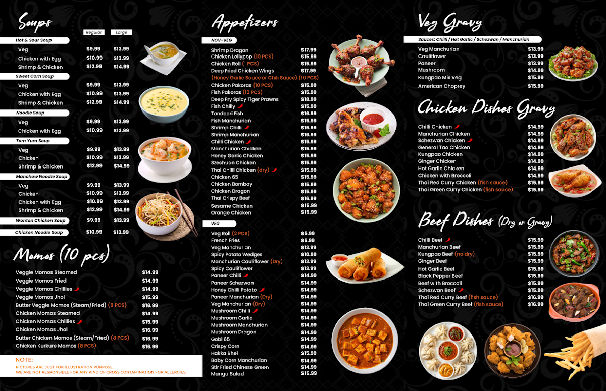 Menu, Hakka Nation Creek Side