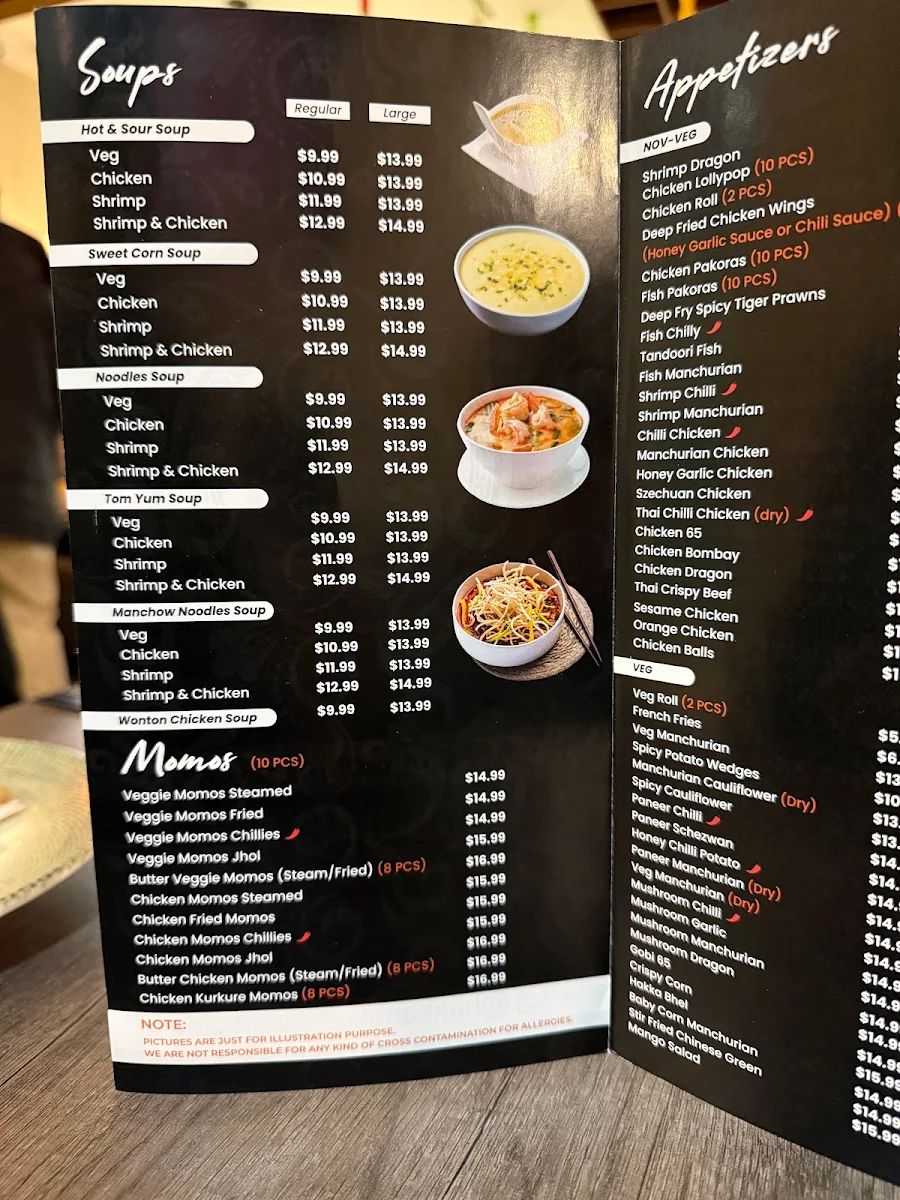 Menu, Hakka Nation Creek Side