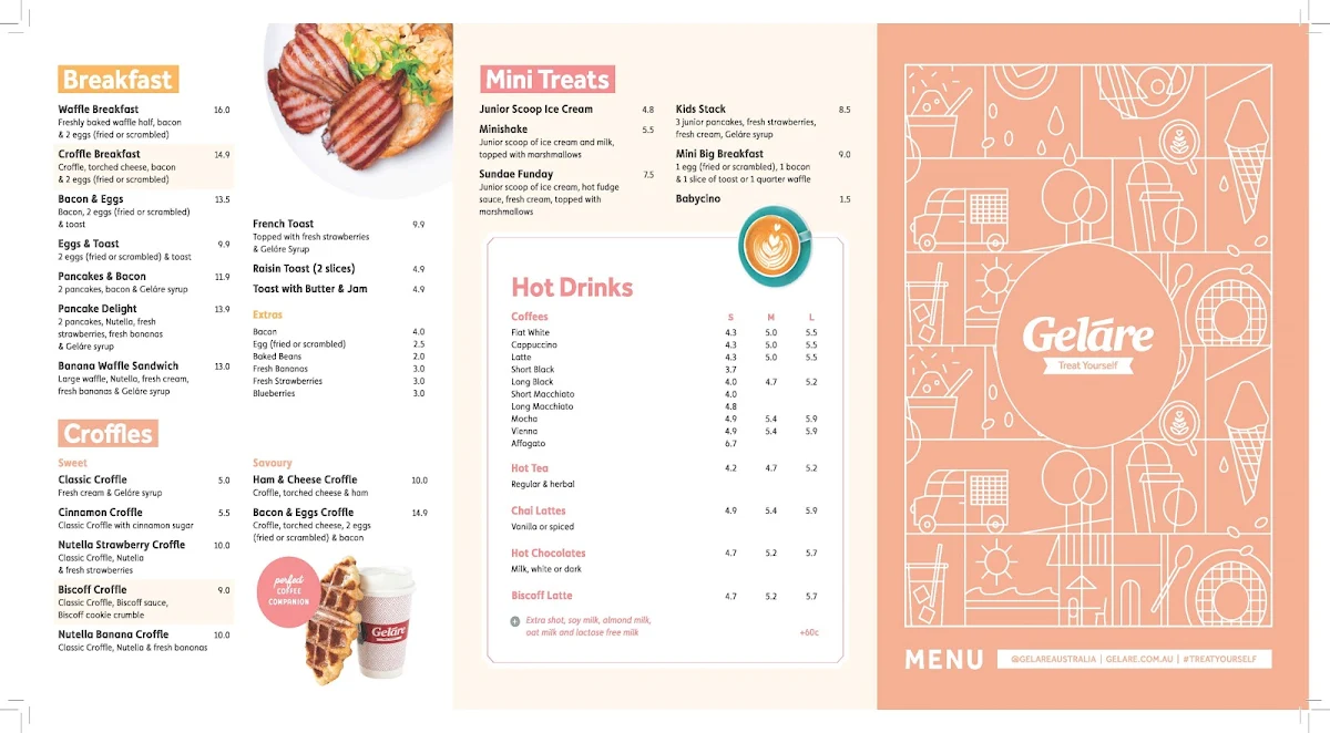 Menu, Geláre Applecross