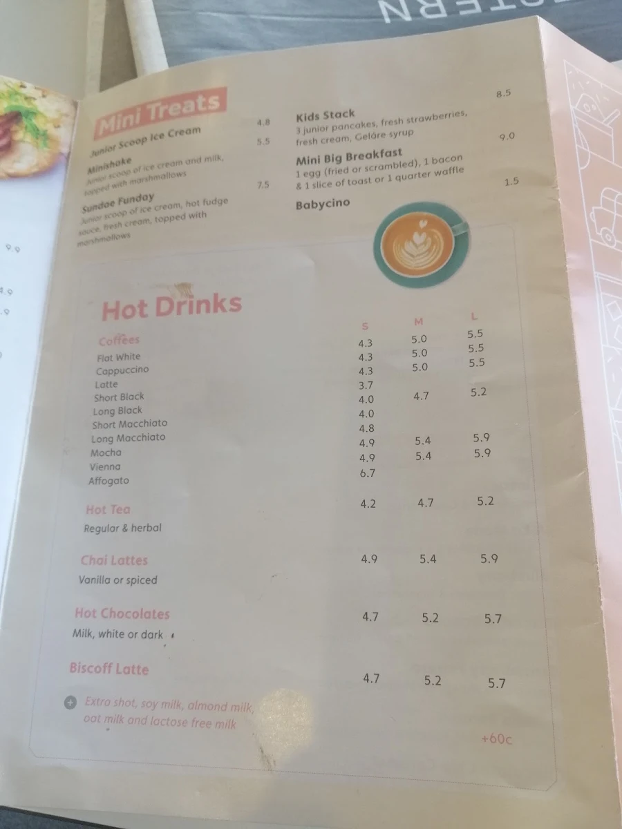 Menu, Geláre Applecross