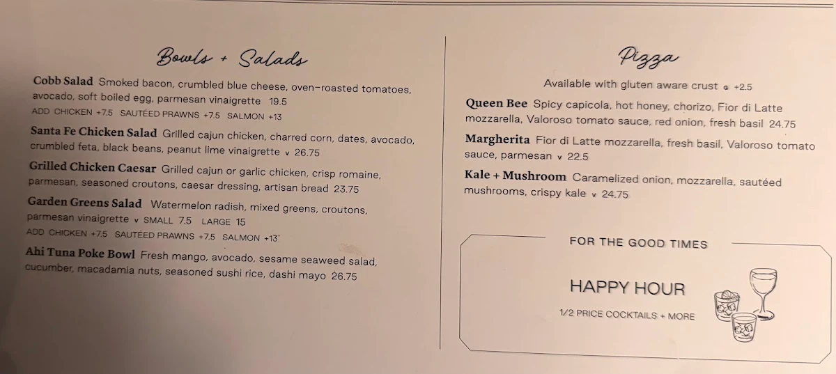 Menu, Earls Kitchen + Bar