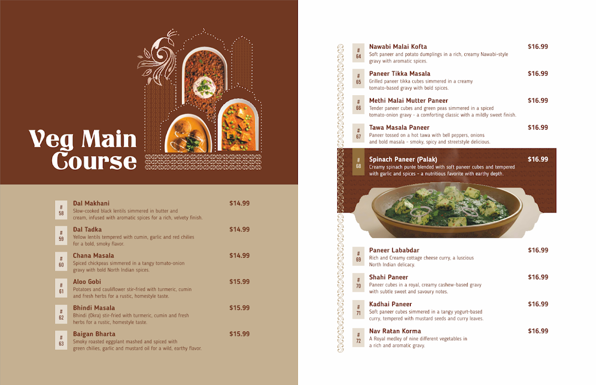 Menu, Curry Culture Bistro - Bistro-style Indian Restaurant in Kitchener