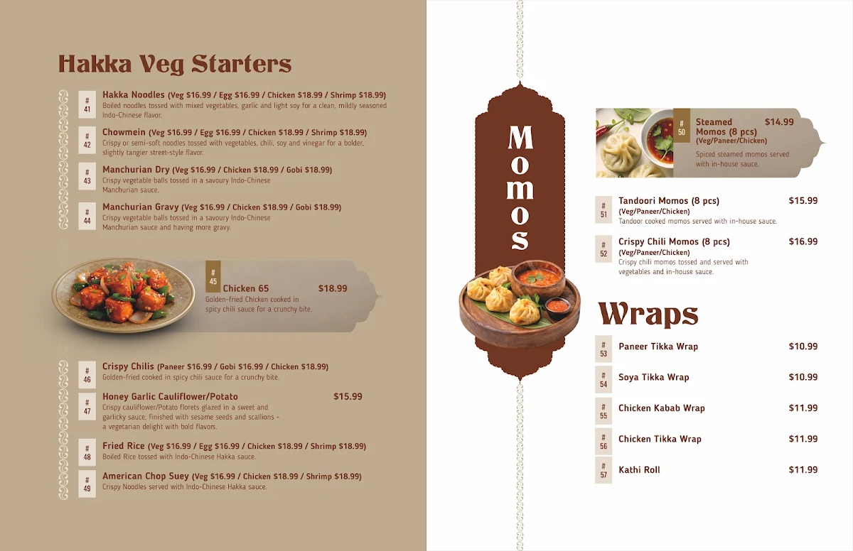 Menu, Curry Culture Bistro - Bistro-style Indian Restaurant in Kitchener