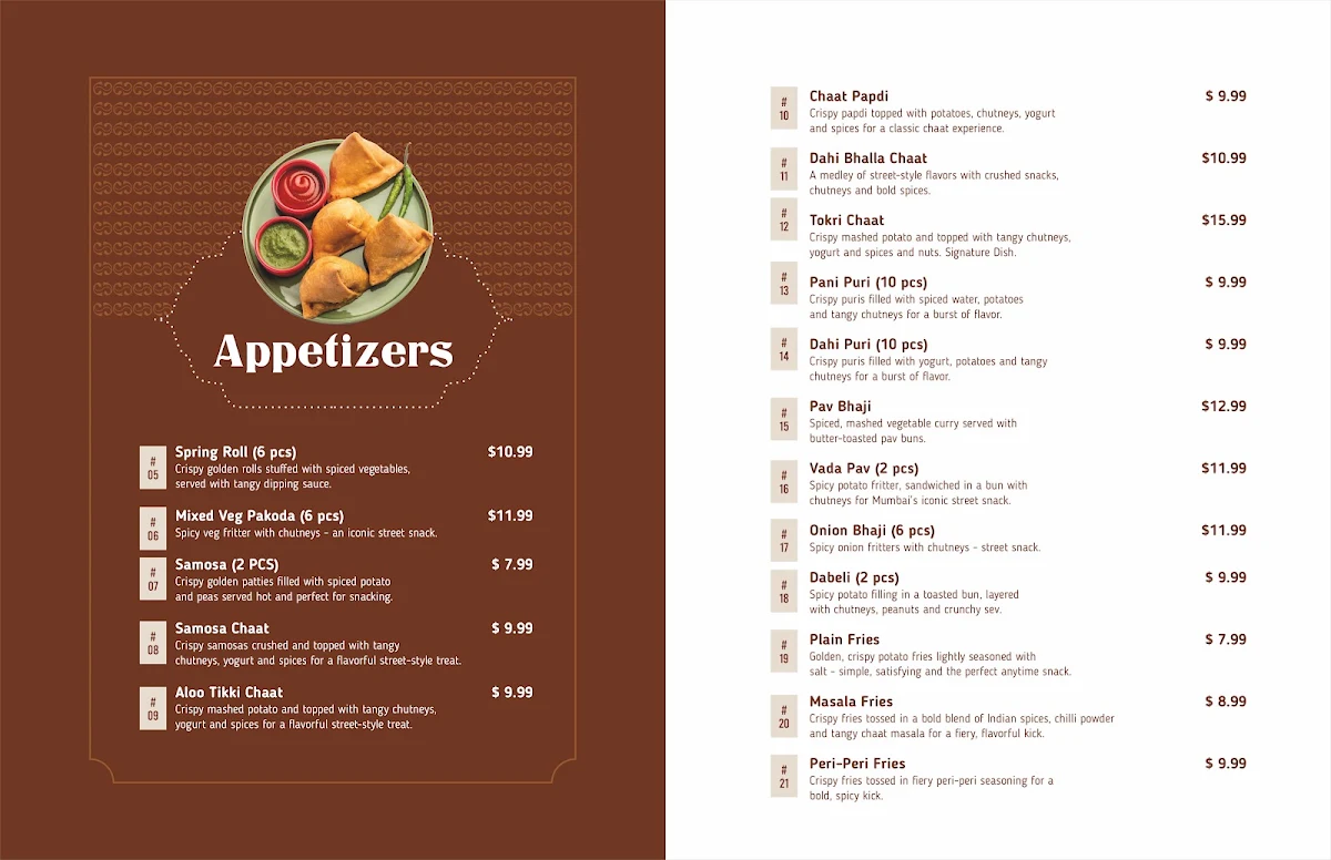 Menu, Curry Culture Bistro - Bistro-style Indian Restaurant in Kitchener