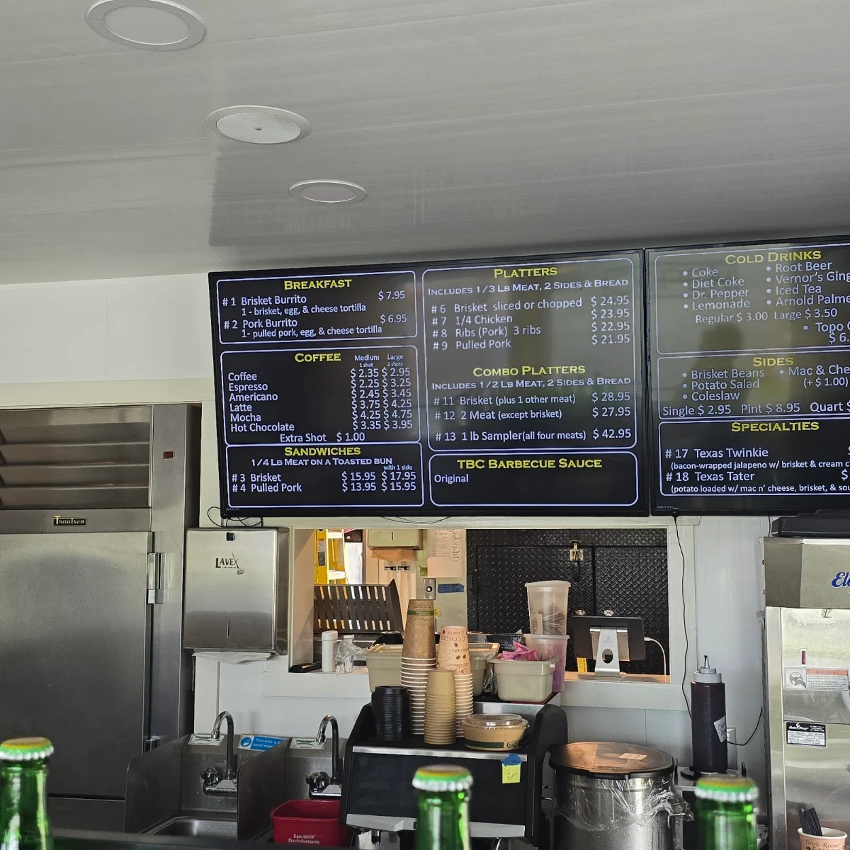 Menu, Texas Barbecue of Canada