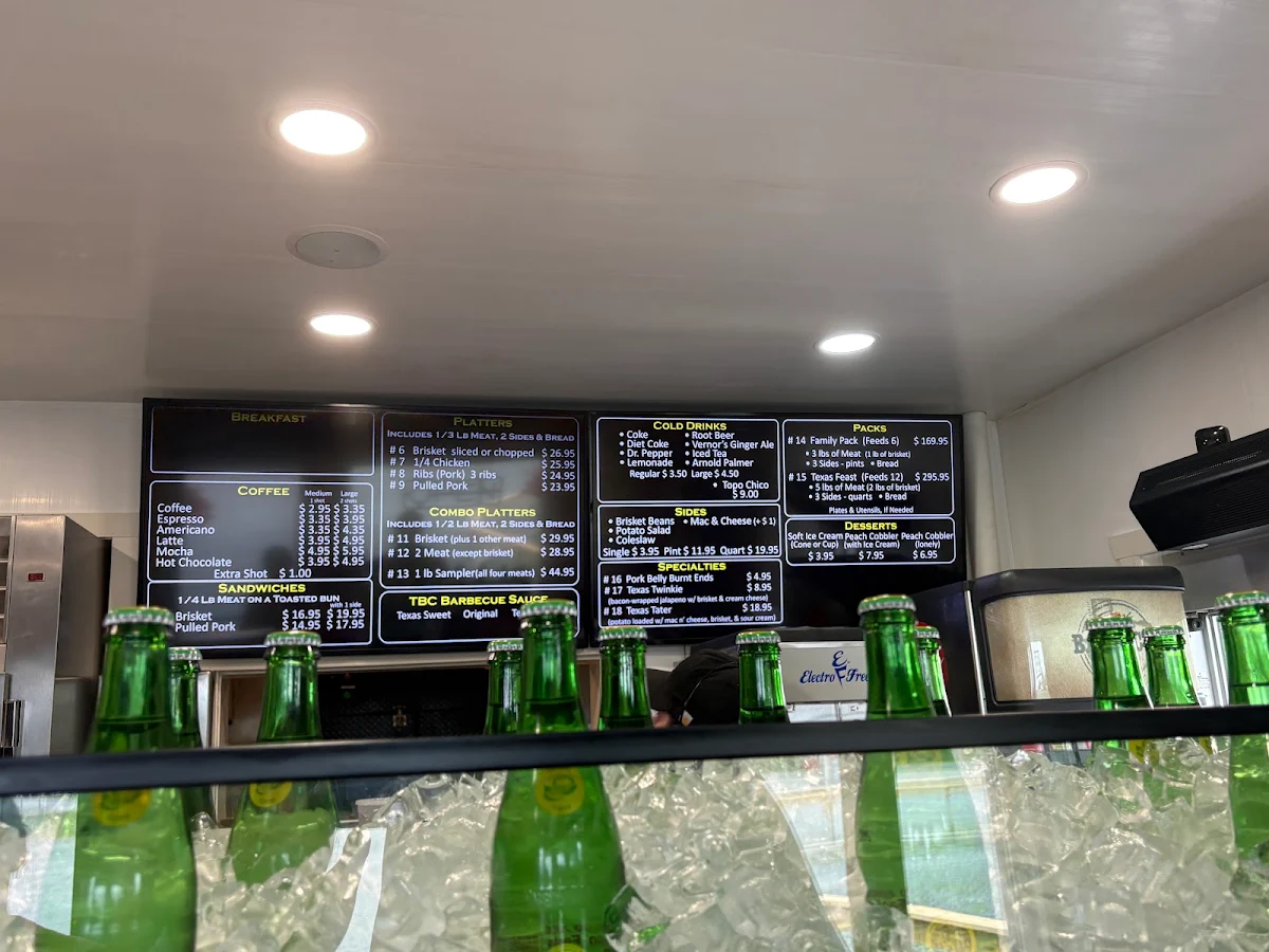 Menu, Texas Barbecue of Canada