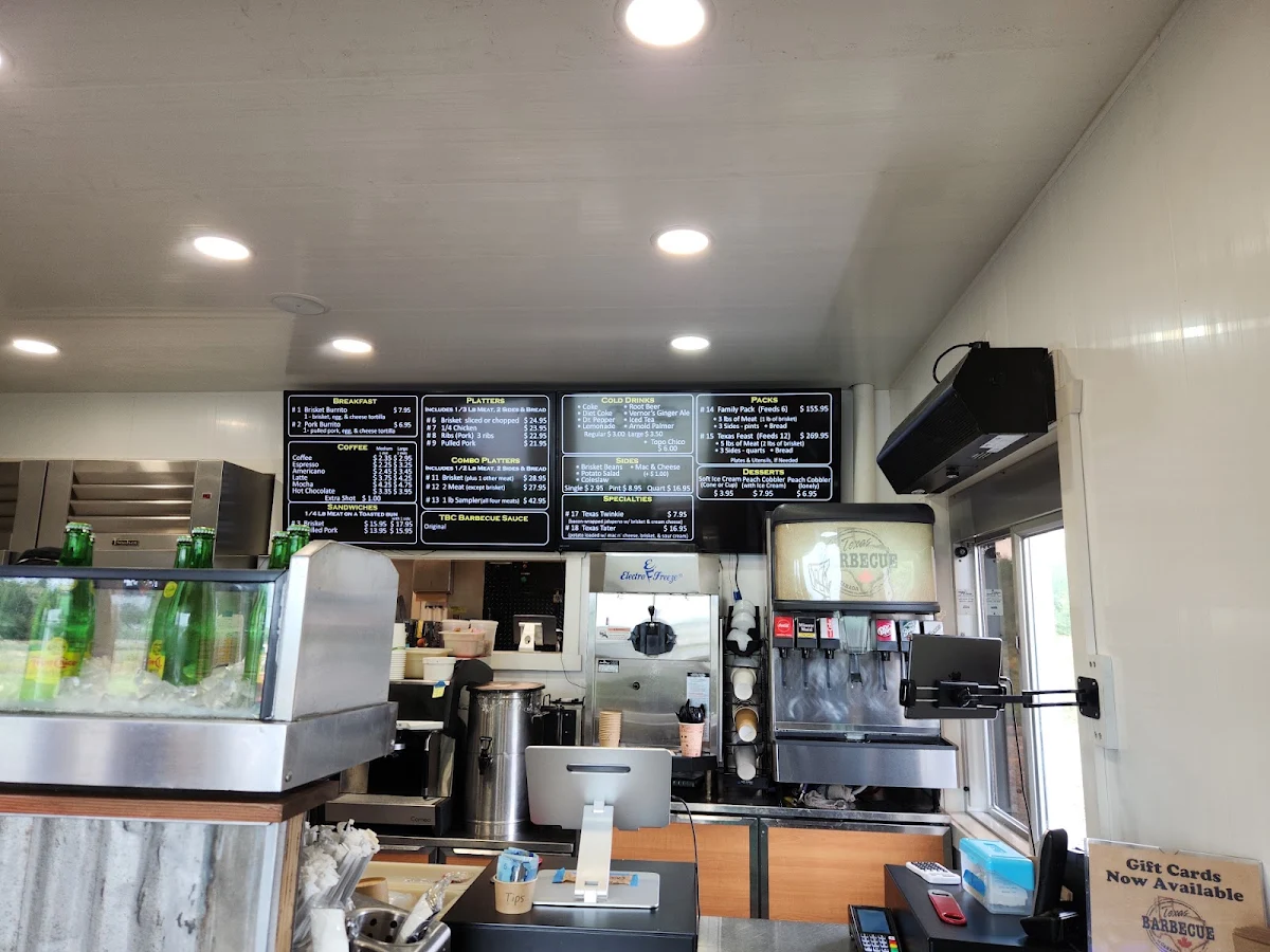 Menu, Texas Barbecue of Canada