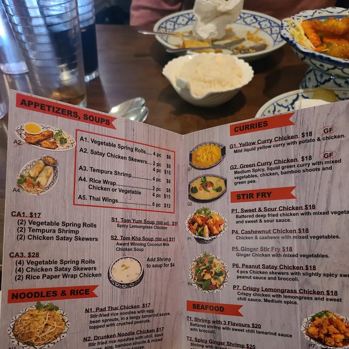 Menu, Nakhon Thai Restaurant