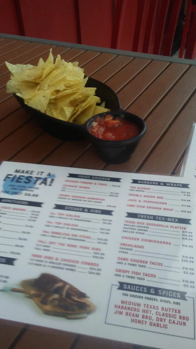 Menu, Lone Star Texas Grill