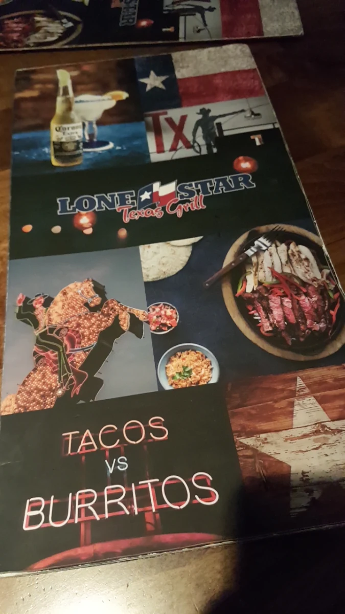 Menu, Lone Star Texas Grill
