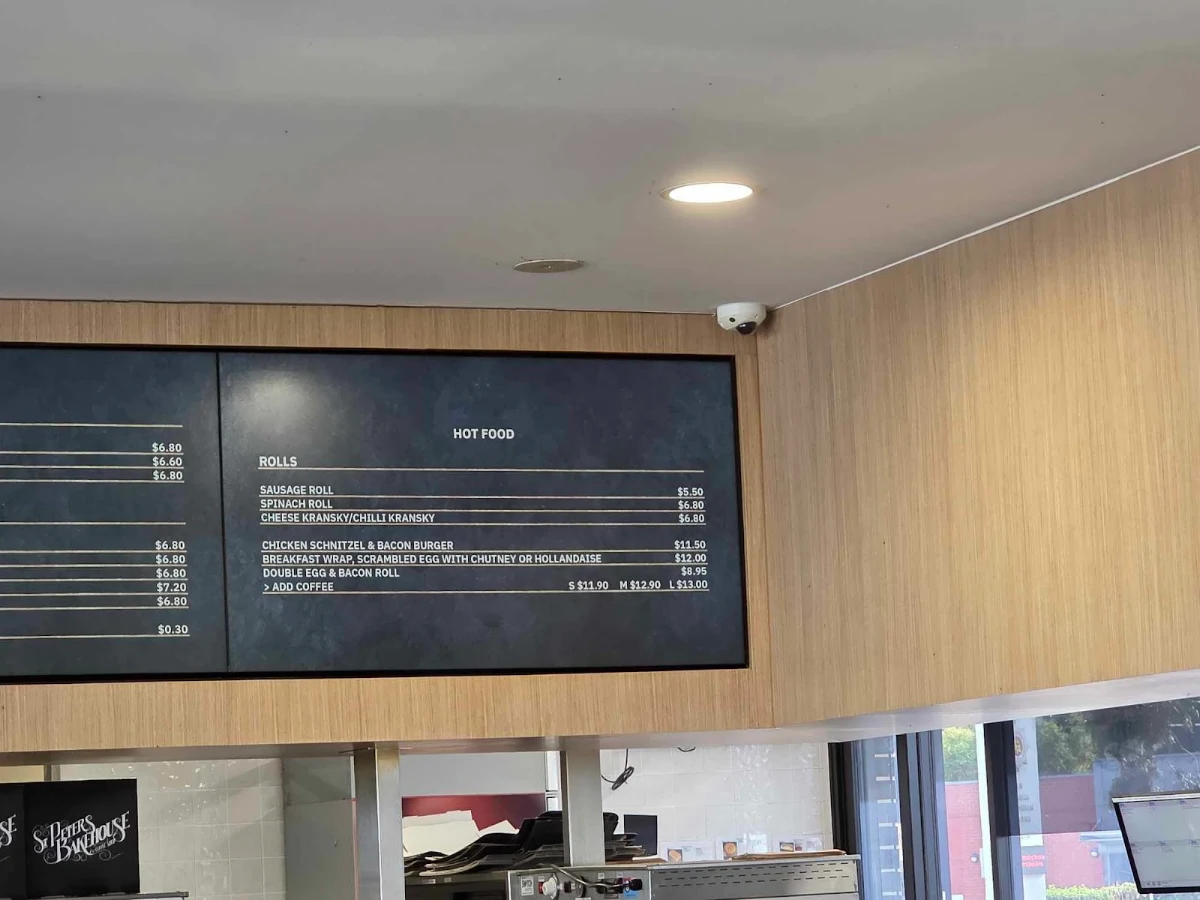 Menu, St Peters Bakehouse and Coffee Shop Elizabeth