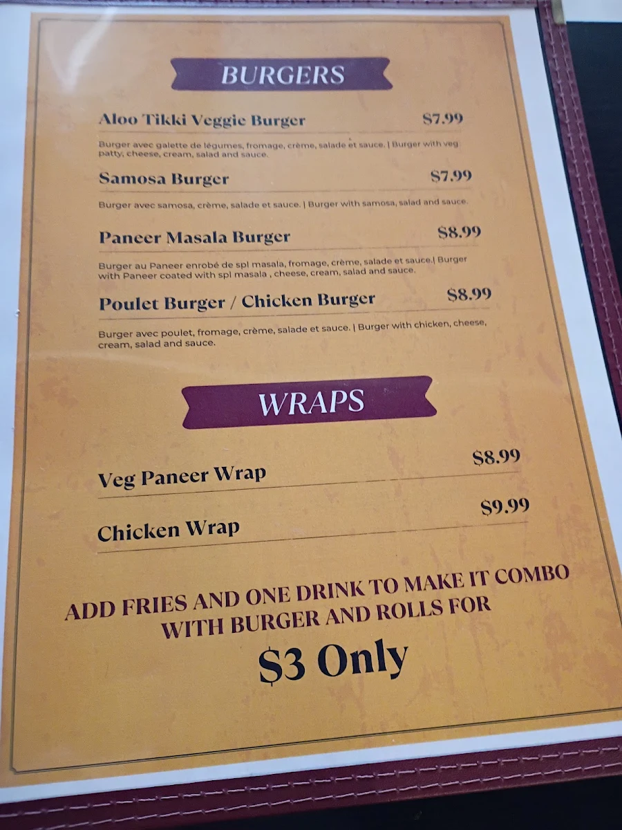 Menu, Thali King