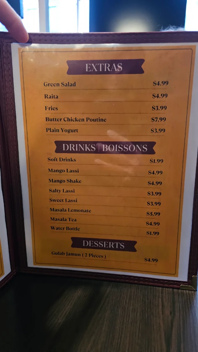 Menu, Thali King