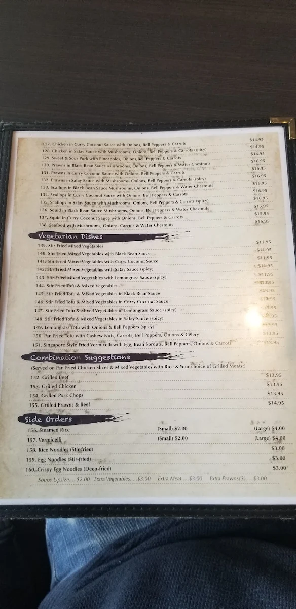 Menu, Vietnamese Restaurant