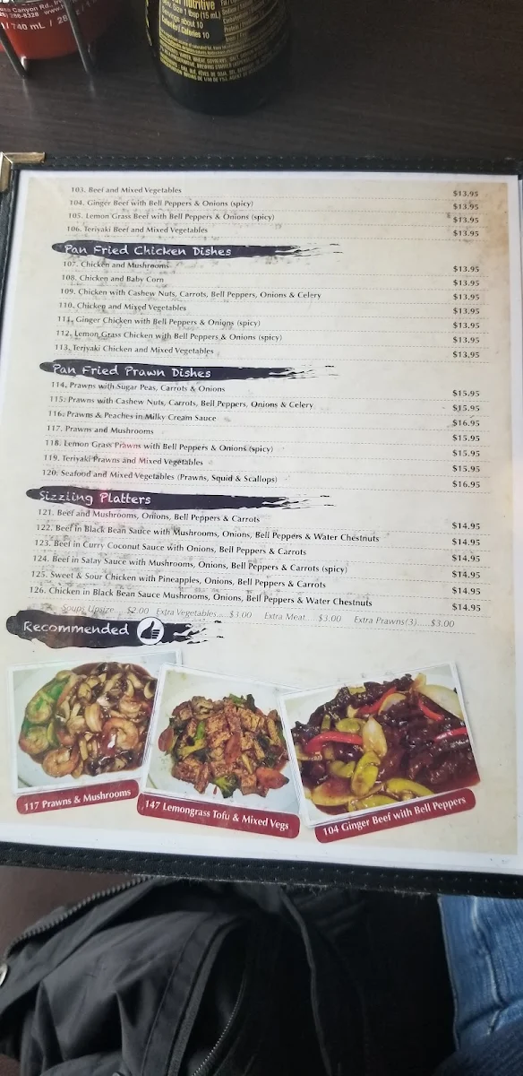 Menu, Vietnamese Restaurant