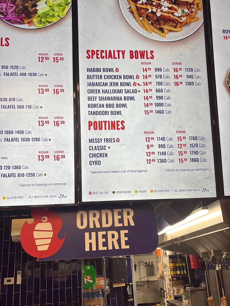 Menu, Tahini's Shawarma