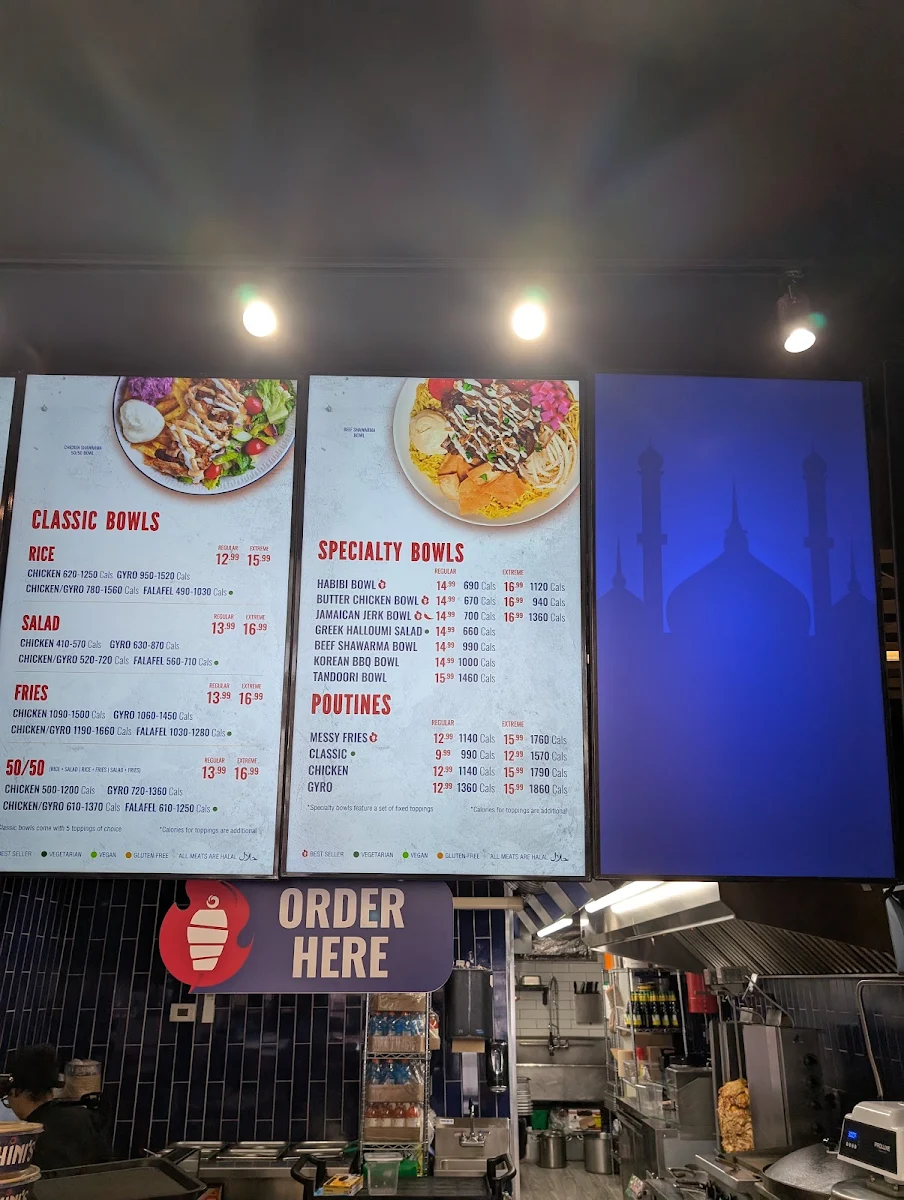 Menu, Tahini's Shawarma