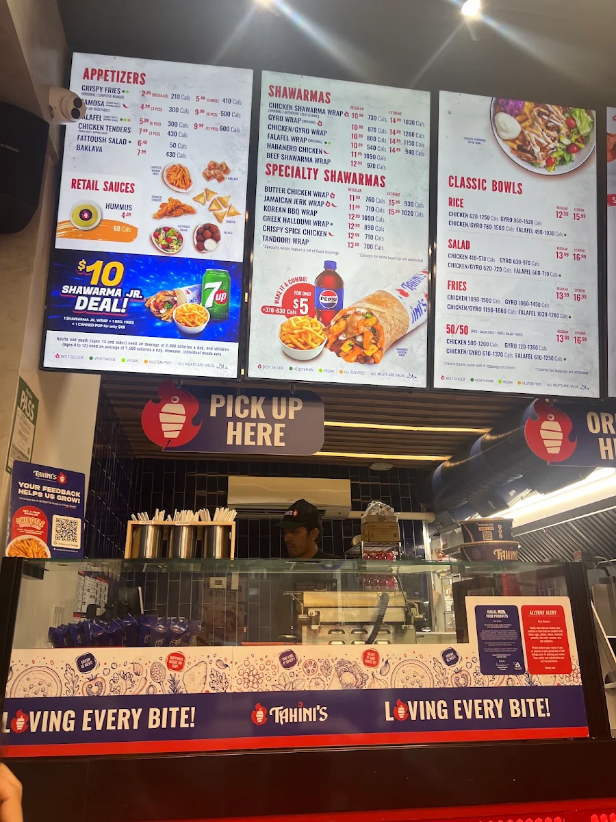Menu, Tahini's Shawarma