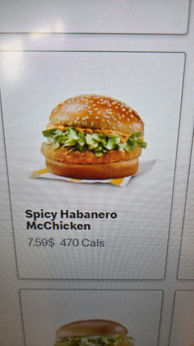 Menu, McDonald's