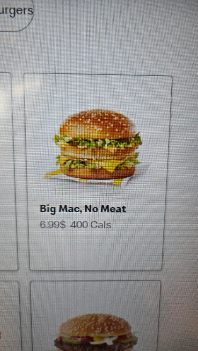 Menu, McDonald's