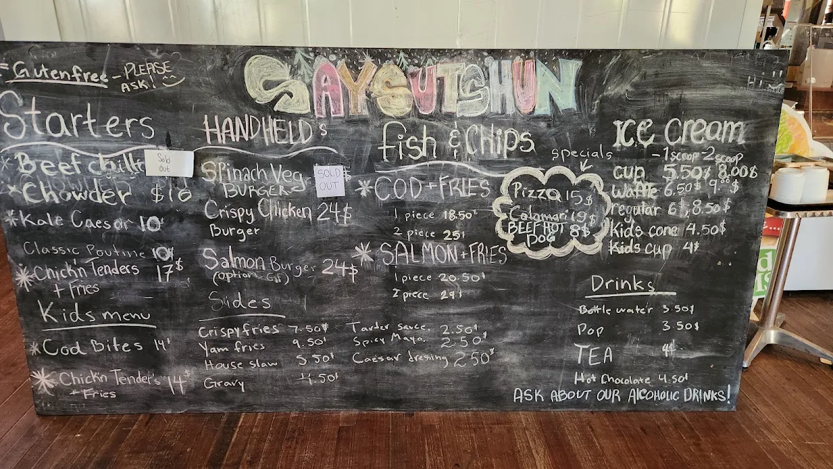 Menu, Newcastle Cafe