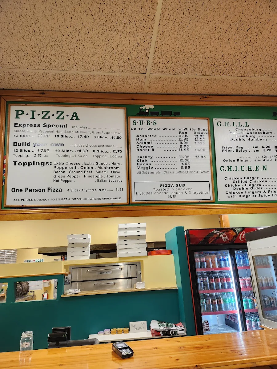 Menu, Pizza Train
