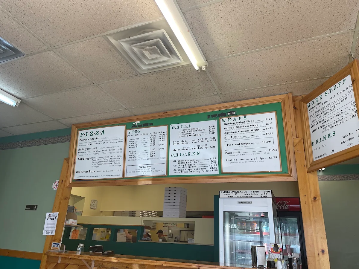 Menu, Pizza Train