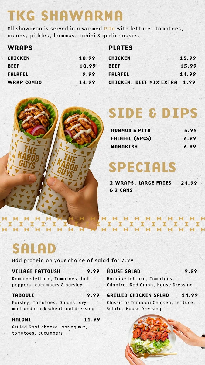 Menu, The Kabob Guys