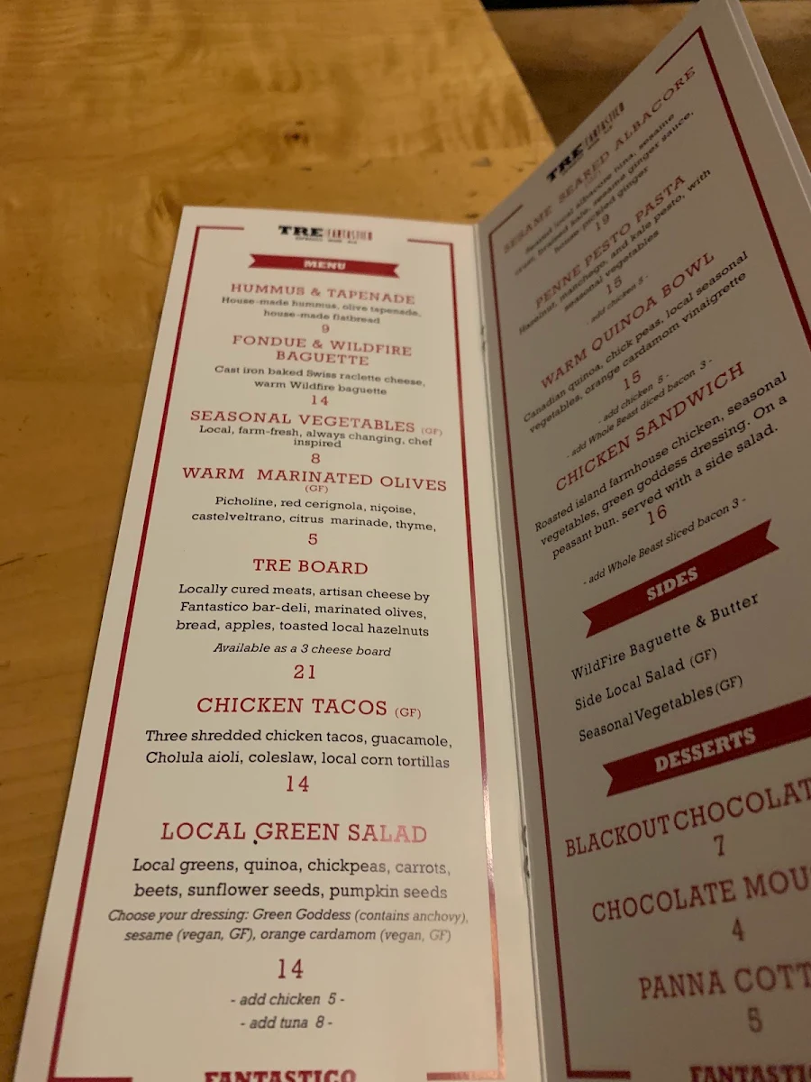 Menu, Tre Fantastico