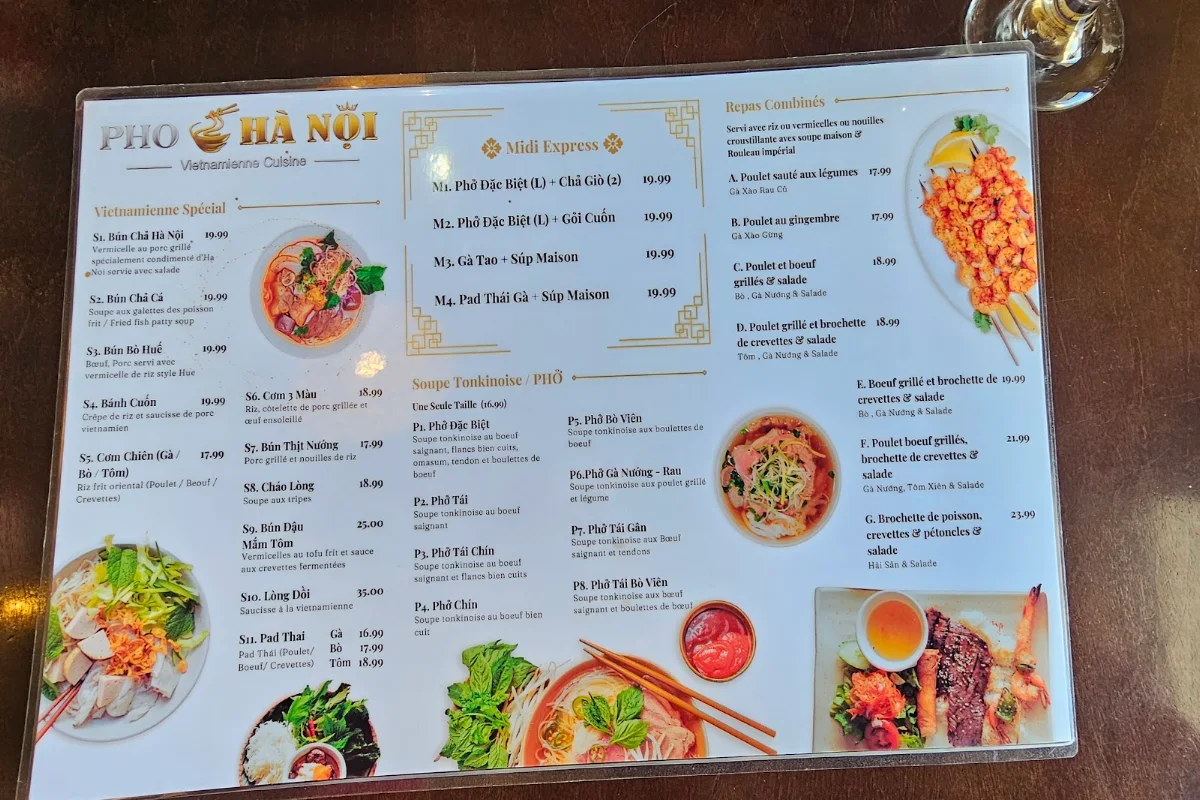 Menu, Pho Ha Noi