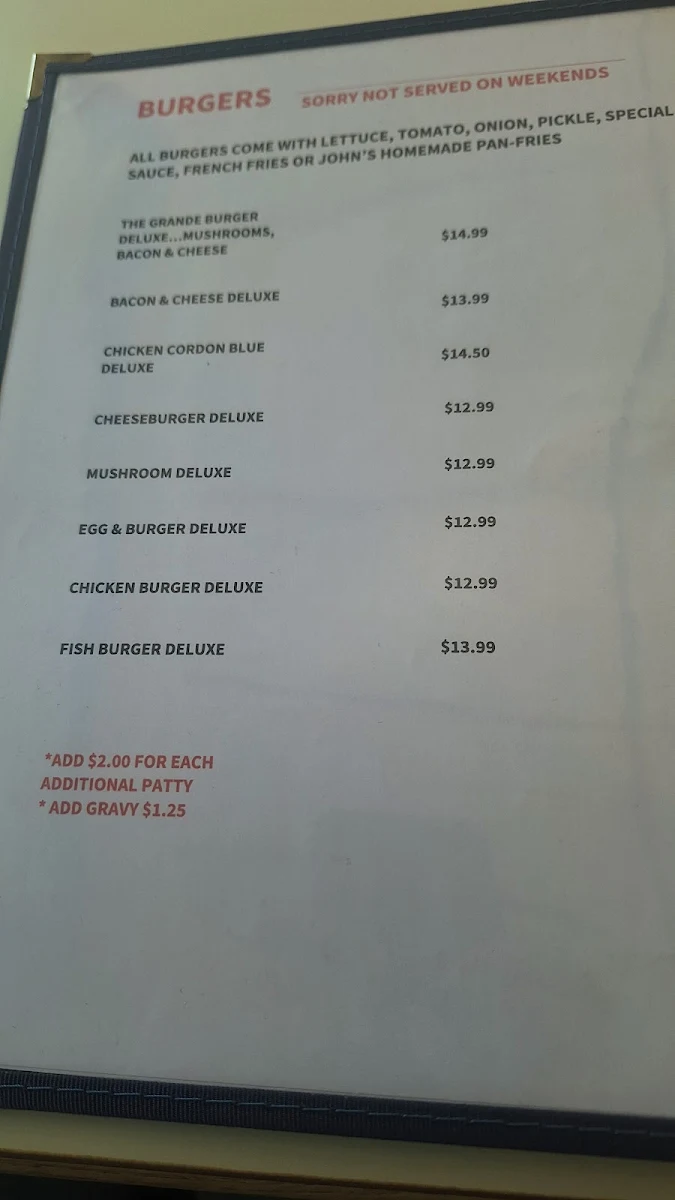 Menu, The Grand Hotel