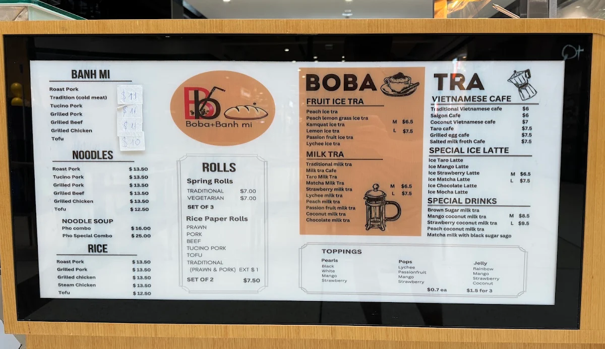 Menu, Boba Banh Mi