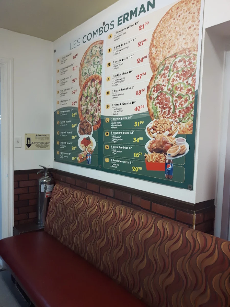 Menu, Erman Pizza
