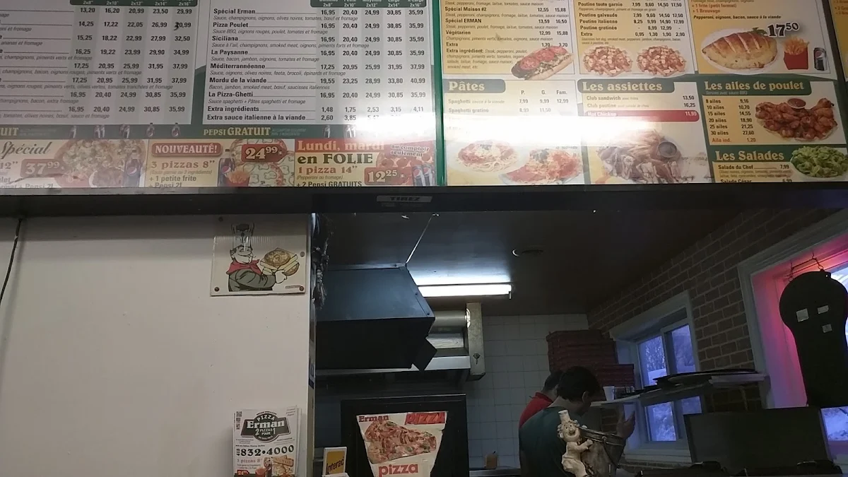 Menu, Erman Pizza