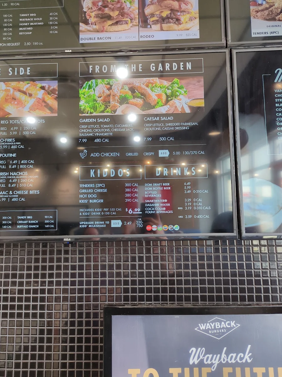 Menu, Wayback Burgers