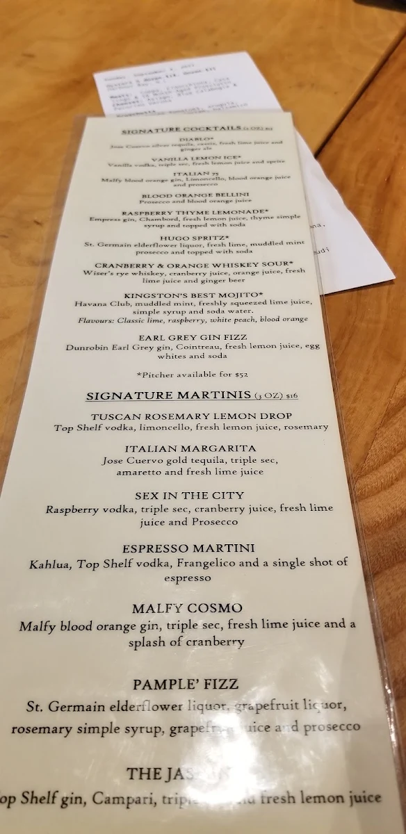 Menu, Olivea