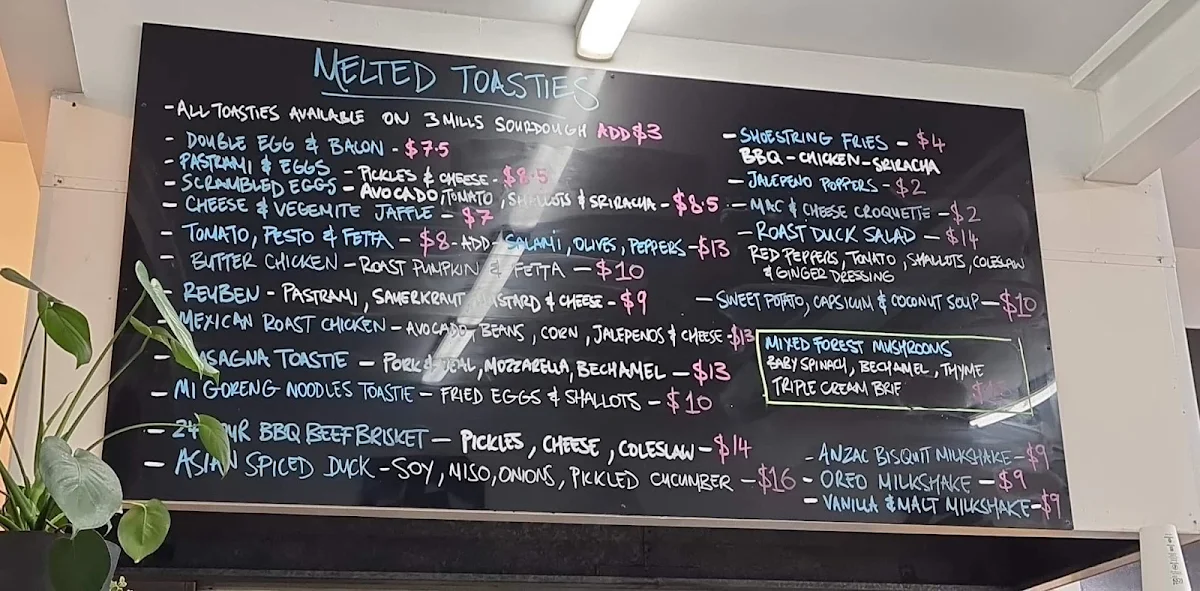 Menu, Melted Toasted Sandwich Emporium