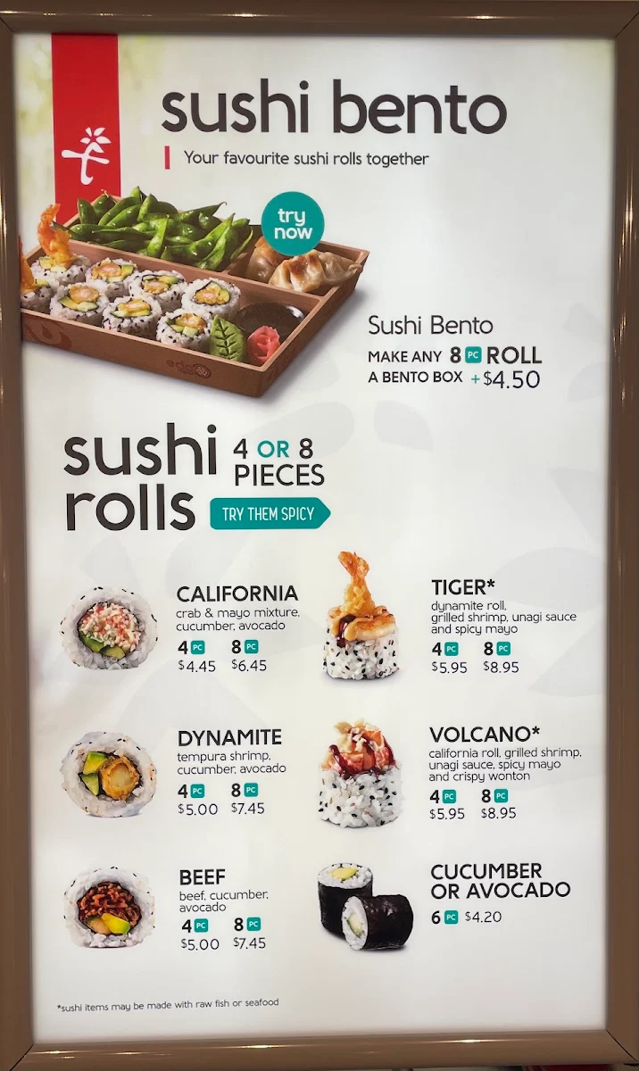 Menu, Edo Japan