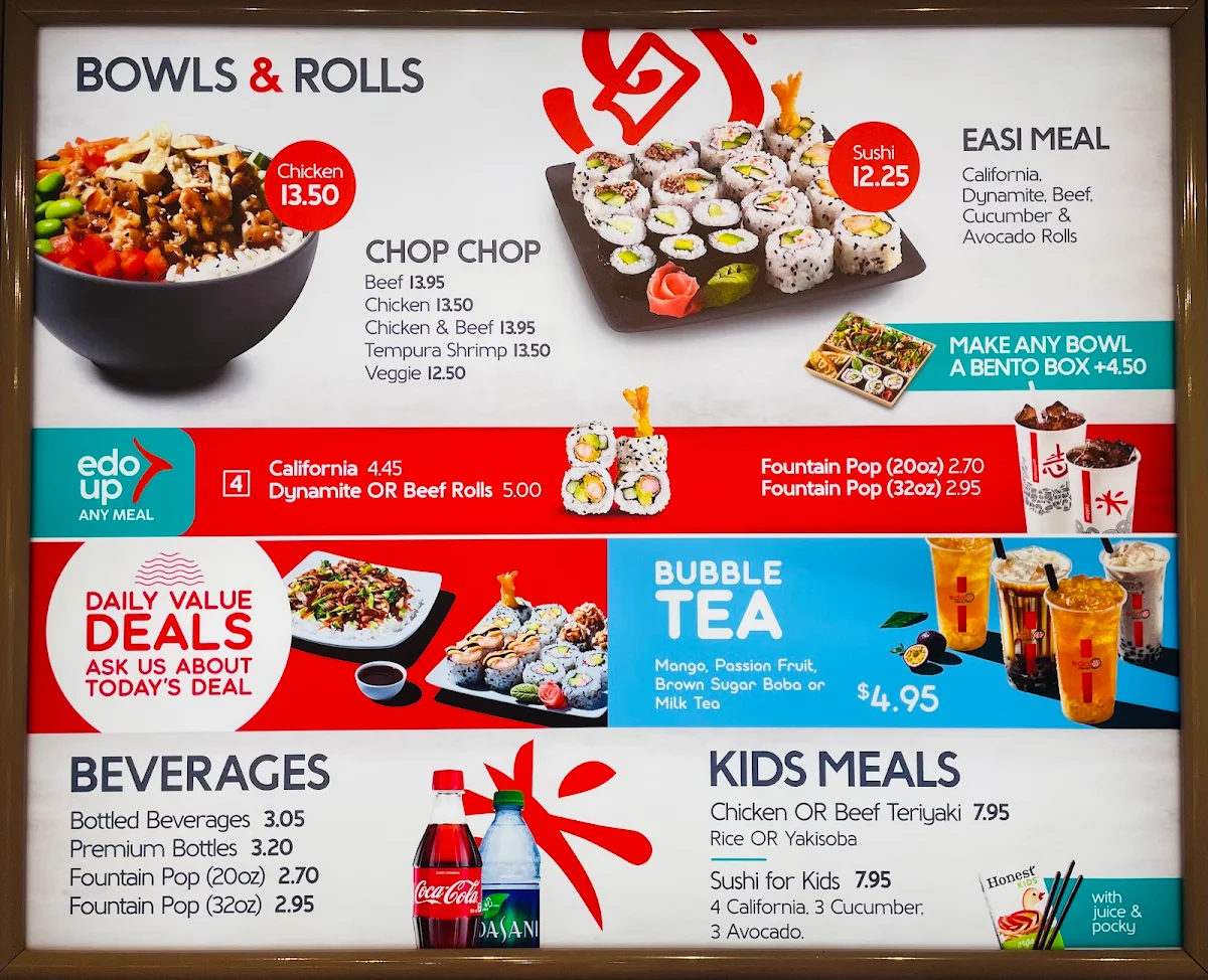 Menu, Edo Japan