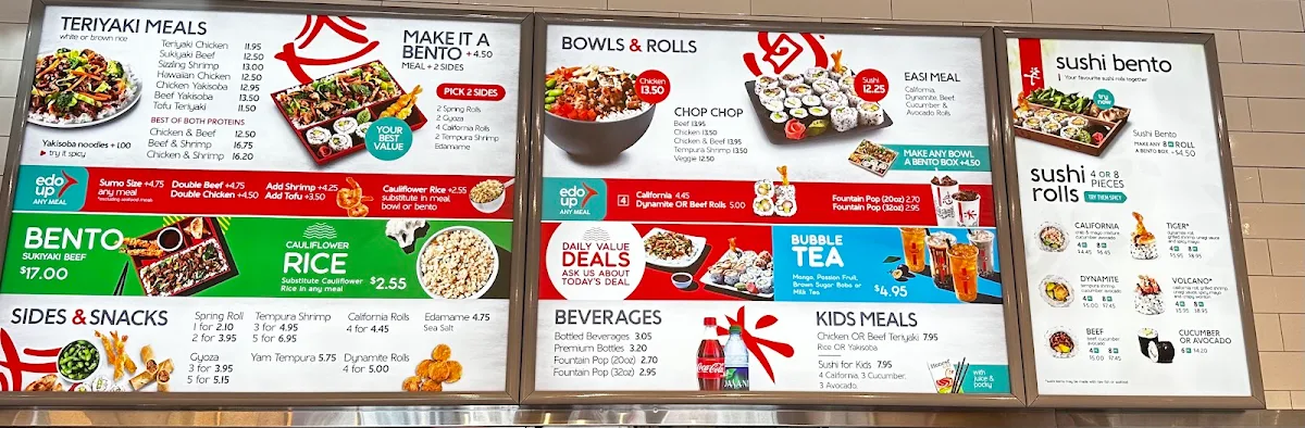 Menu, Edo Japan