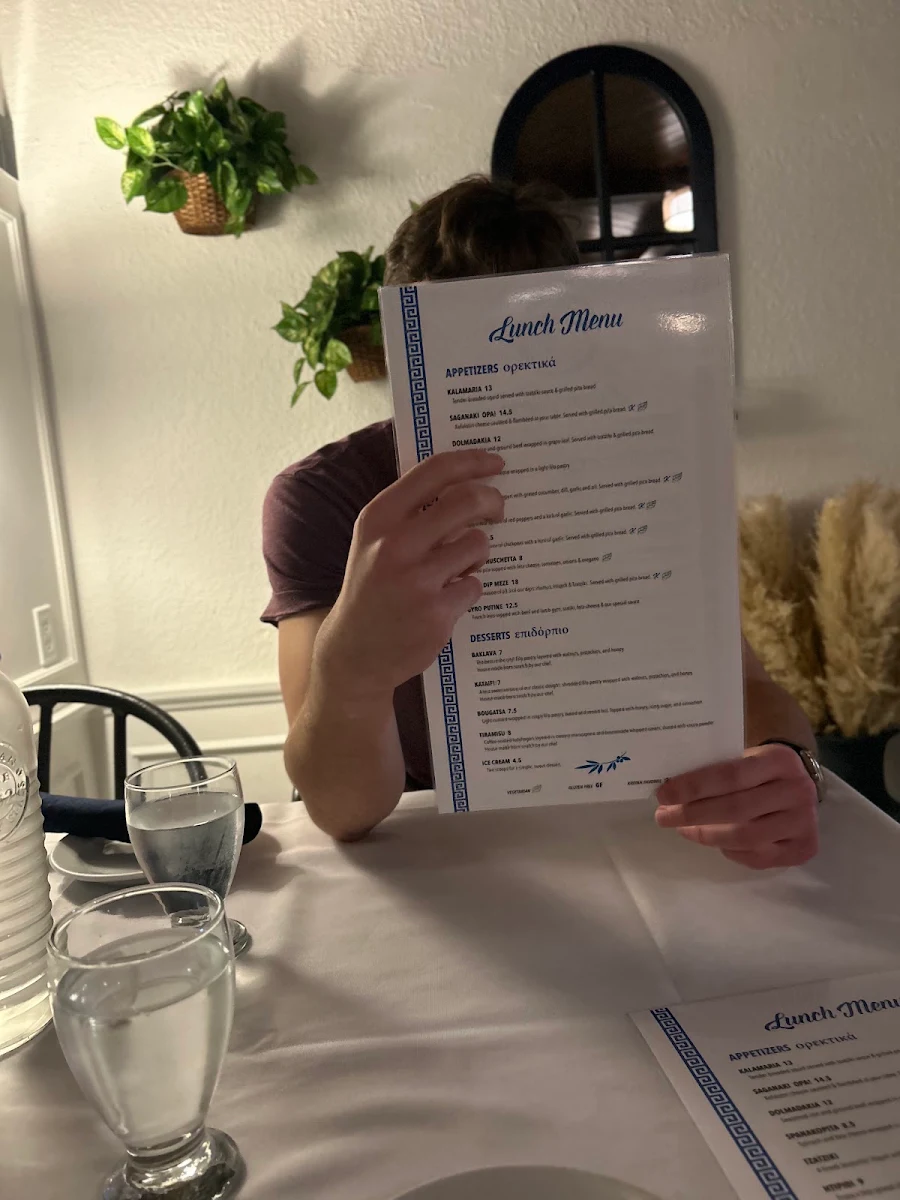 Menu, Three Kretans Greek Restaurant